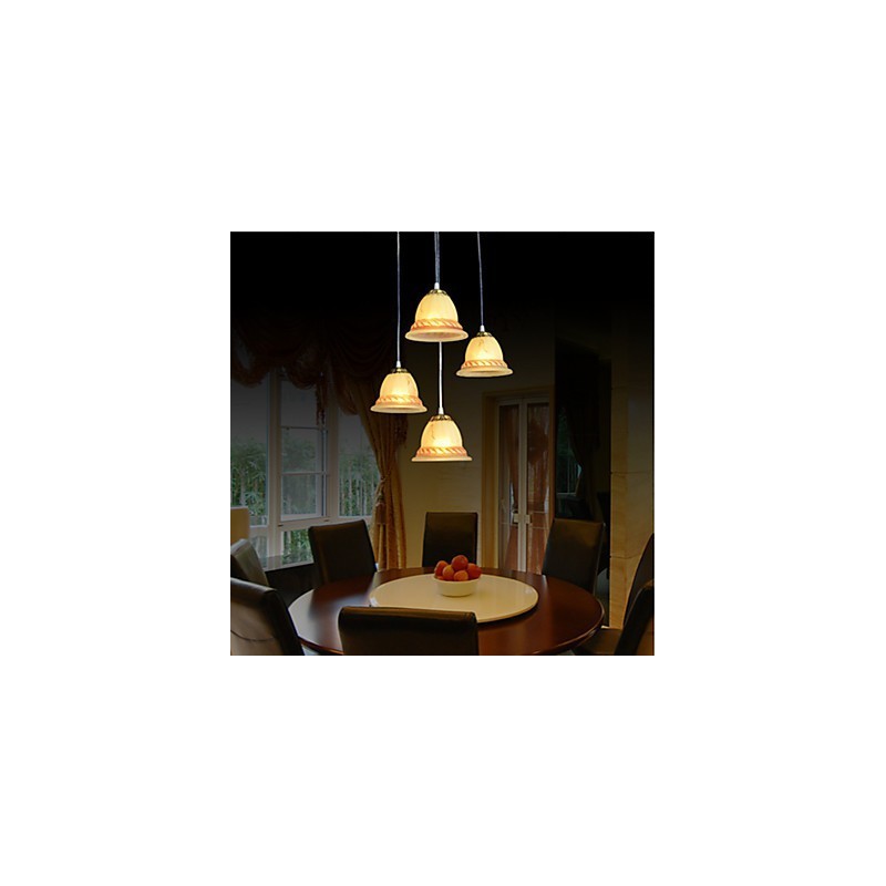 Pendant Four Lights Bronze European Retro Classic