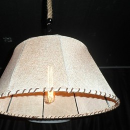 North American Style Retro 1 Light Pendant In Fabric Shade