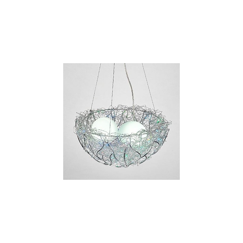 Modern Contemporary Silver Metal Pendant Light