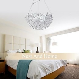 Modern Contemporary Silver Metal Pendant Light