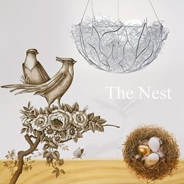 Modern Contemporary Silver Metal Pendant Light