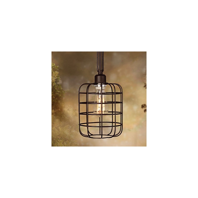 Retro Mini Style Painting Metal Pendant Light