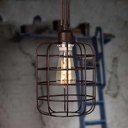 Retro Mini Style Painting Metal Pendant Light