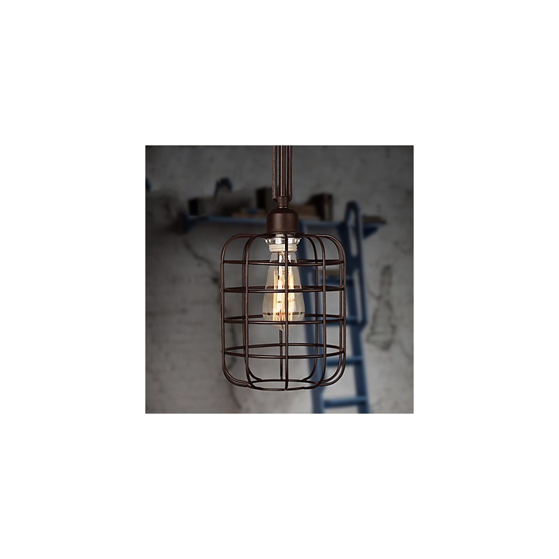 Retro Mini Style Painting Metal Pendant Light