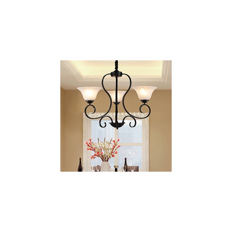 3 Lights Retro Chandelier Country Metal