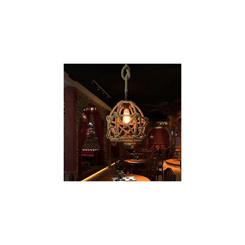 American Country Vintage Iron Chandelier Industrial Hemp