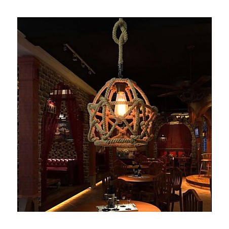 American Country Vintage Iron Chandelier Industrial Hemp