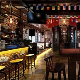 American Country Vintage Iron Chandelier Industrial Hemp