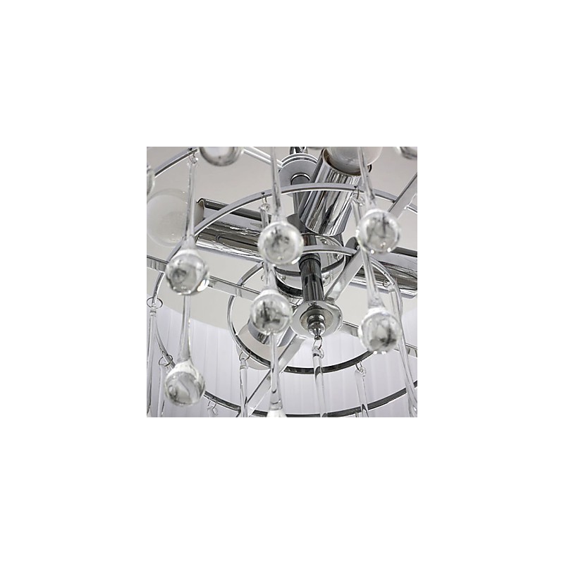 Contemporary Crystal 4 Light Pendant With Black Shade