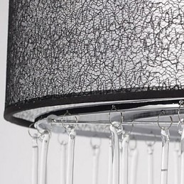 Contemporary Crystal 4 Light Pendant With Black Shade