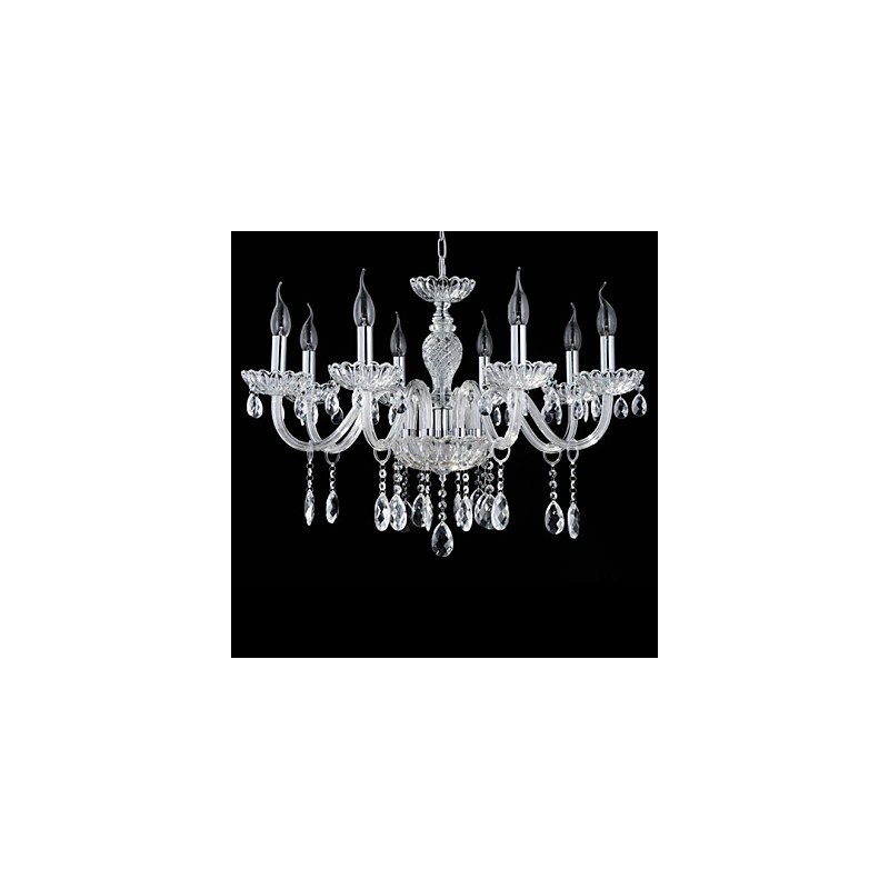 8 Light The style of palace Glass Chandelier With Candle Bulb