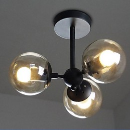 Glass Ball Iron Beanstalk Molecular Ceiling Lamps