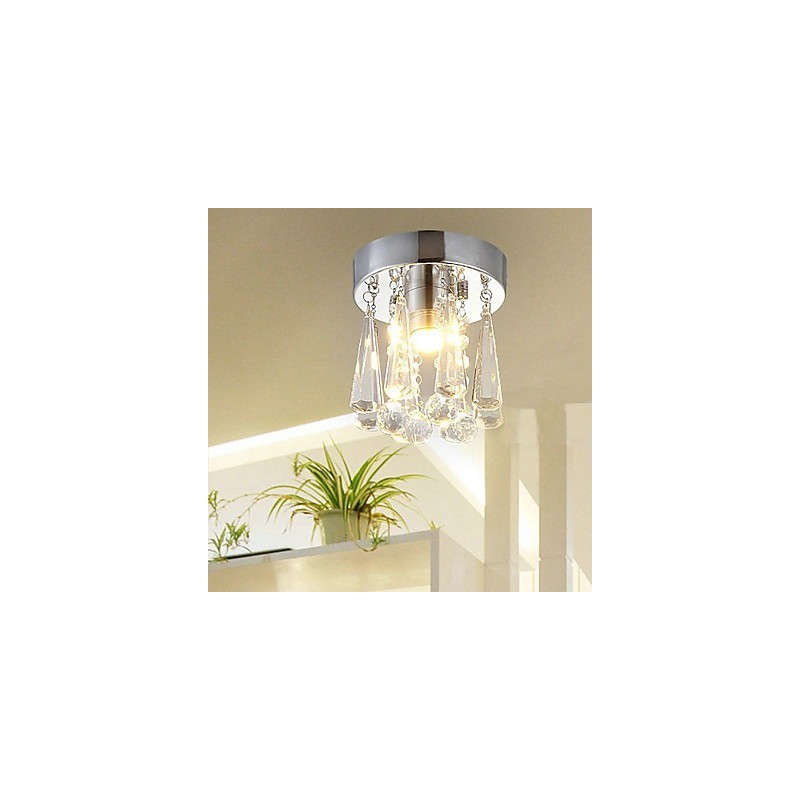 Modern Crystal 1 Lights Flush Mount In Crown Shape