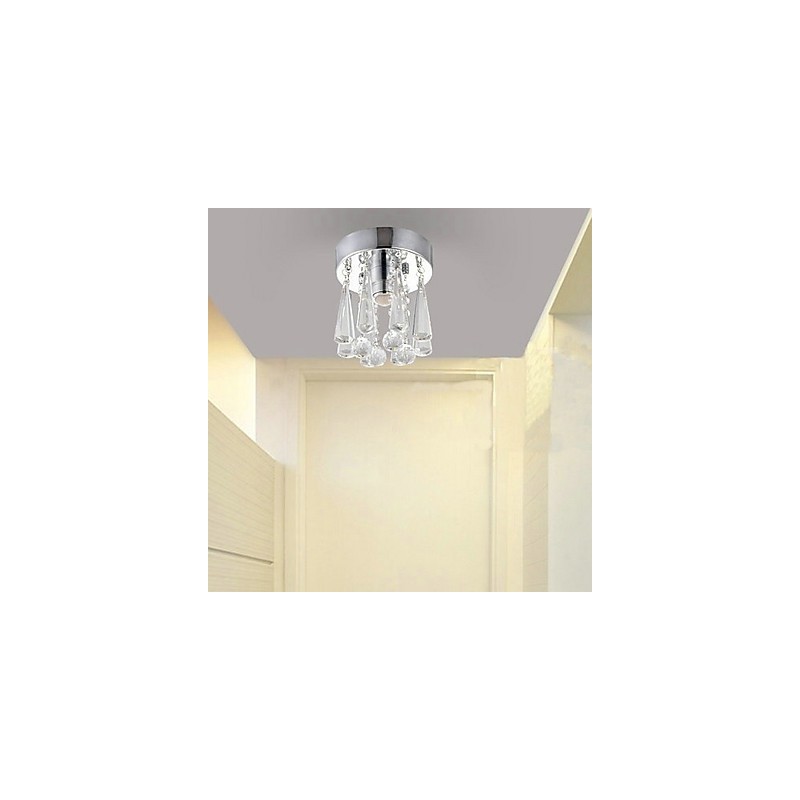 Modern Crystal 1 Lights Flush Mount In Crown Shape
