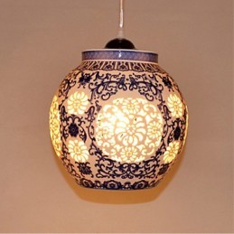 Retro Ceramic lamp lamp Stairs Blue Single Head Chandelier Creative