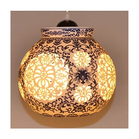 Retro Ceramic lamp lamp Stairs Blue Single Head Chandelier Creative