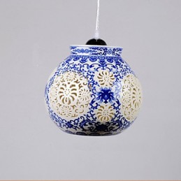 Retro Ceramic lamp lamp Stairs Blue Single Head Chandelier Creative