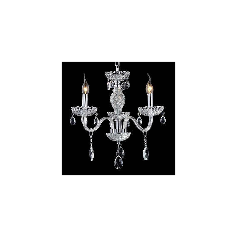 6 Light The style of palace Glass Chandelier With Candle Bulb