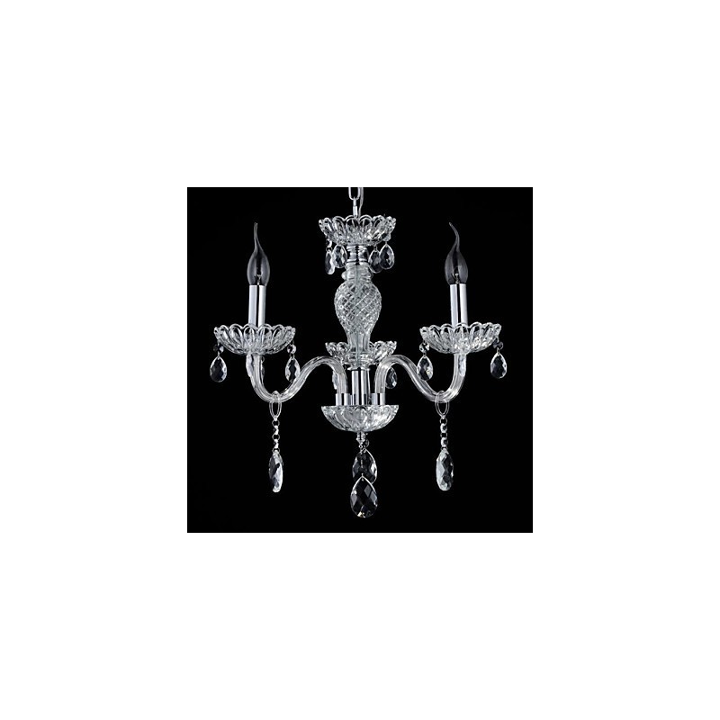 6 Light The style of palace Glass Chandelier With Candle Bulb