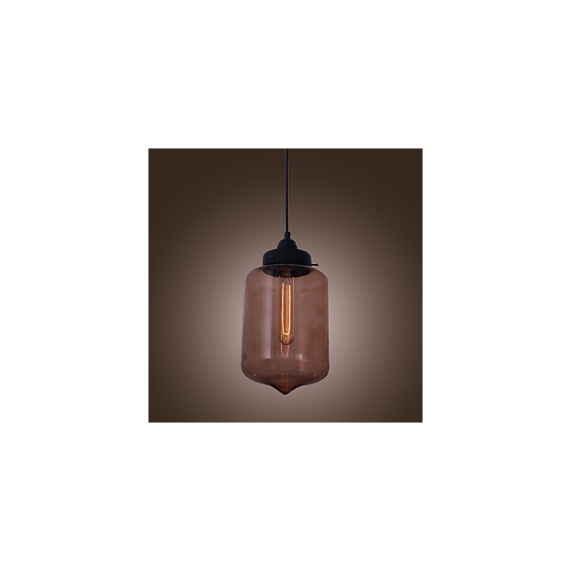 70W Modern Glass Pendant Light in Transparent Bottle Design