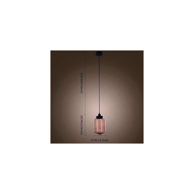 70W Modern Glass Pendant Light in Transparent Bottle Design