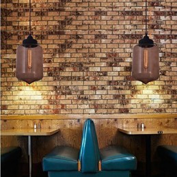 70W Modern Glass Pendant Light in Transparent Bottle Design