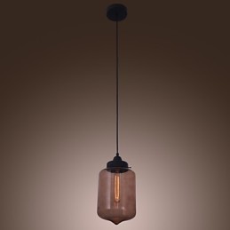 70W Modern Glass Pendant Light in Transparent Bottle Design
