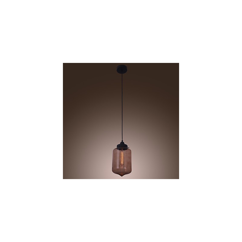 70W Modern Glass Pendant Light in Transparent Bottle Design