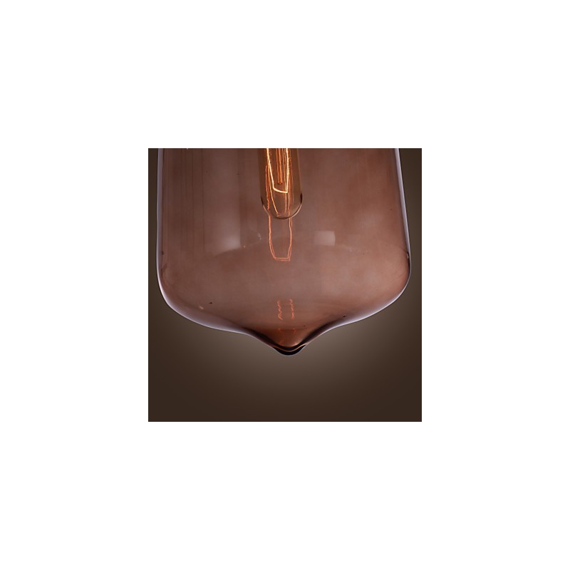 70W Modern Glass Pendant Light in Transparent Bottle Design