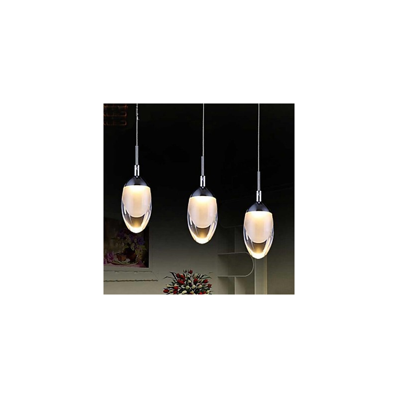 Modern Contemporary Chrome Metal Pendant Light