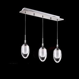 Modern Contemporary Chrome Metal Pendant Light