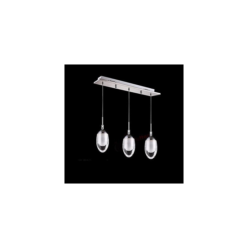 Modern Contemporary Chrome Metal Pendant Light