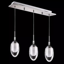 Modern Contemporary Chrome Metal Pendant Light
