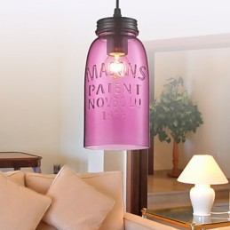 1 Light Modern Glass Pendant Light in Transparent Bubble Design