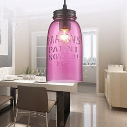 1 Light Modern Glass Pendant Light in Transparent Bubble Design