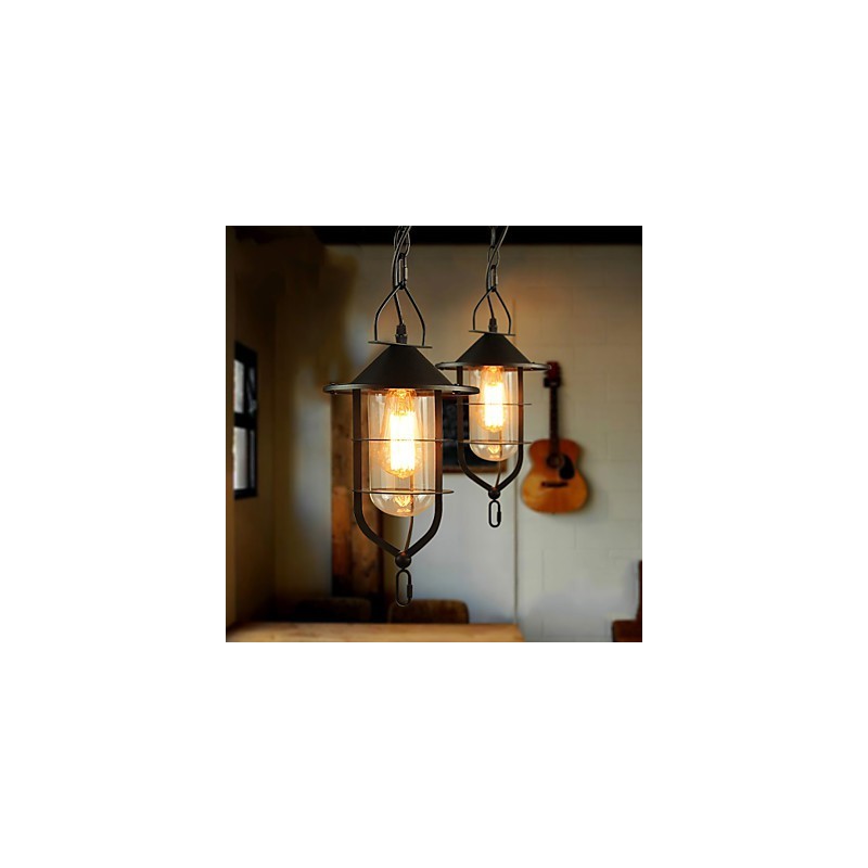 Retro Mini Style Painting Metal Pendant Light