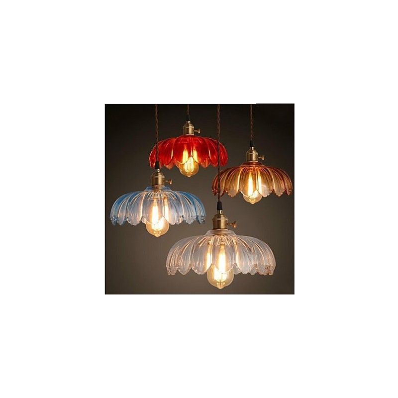 The copper cap Retro Old Shanghai flower glass chandelier