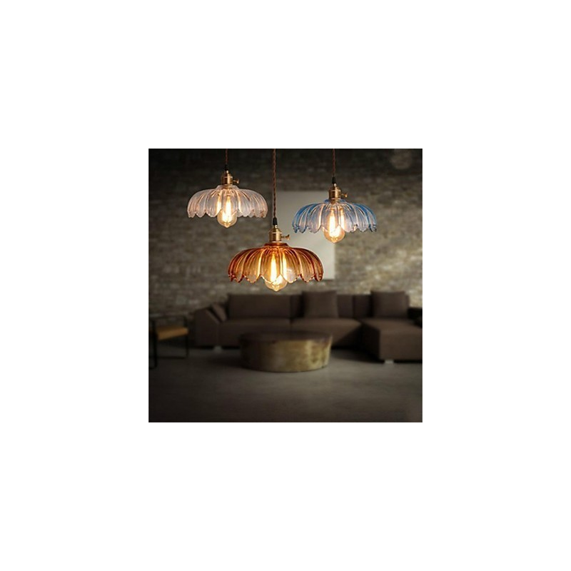 The copper cap Retro Old Shanghai flower glass chandelier