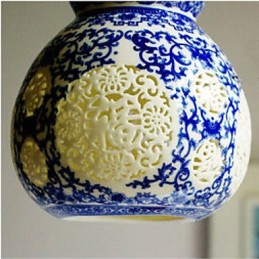 Retro Ceramic lamp lamp Stairs Blue Single Head Chandelier Creative
