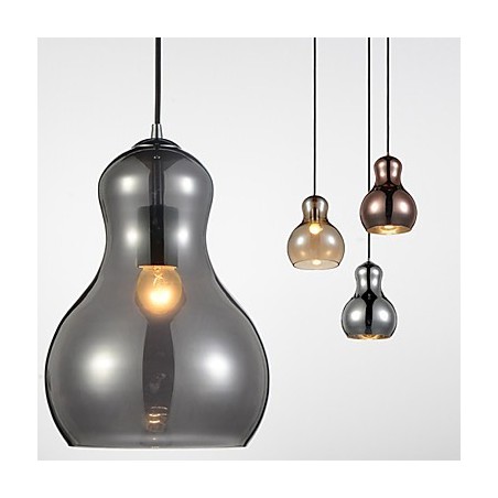 Gourd shaped Pendant Lamp 1 Light Modern Simplicity Golden Chrome Rose Gold Amber Smoky Gray Glass &Carbon Steel