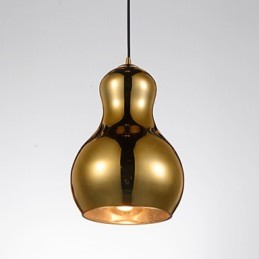 Gourd shaped Pendant Lamp 1 Light Modern Simplicity Golden Chrome Rose Gold Amber Smoky Gray Glass &Carbon Steel