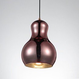 Gourd shaped Pendant Lamp 1 Light Modern Simplicity Golden Chrome Rose Gold Amber Smoky Gray Glass &Carbon Steel