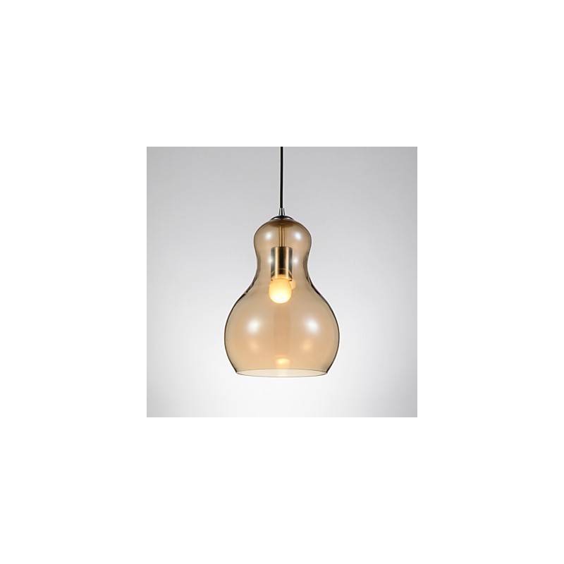 Gourd shaped Pendant Lamp 1 Light Modern Simplicity Golden Chrome Rose Gold Amber Smoky Gray Glass &Carbon Steel