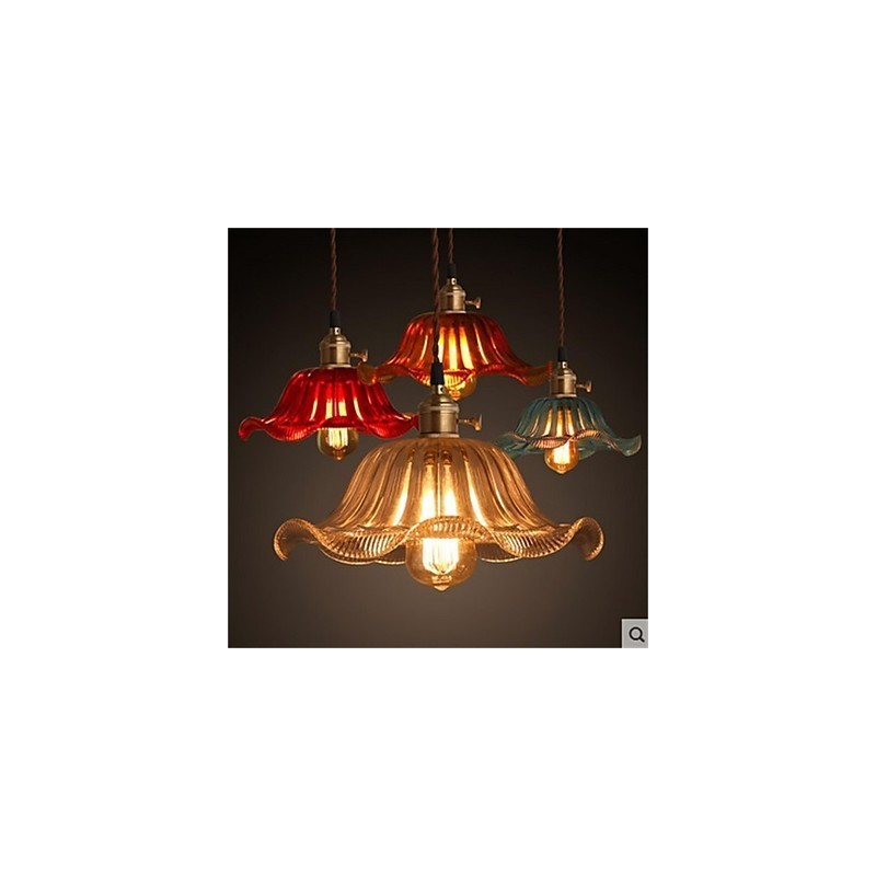 The copper cap Retro Old Shanghai flower glass chandelier