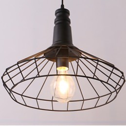 Rustic Lodge Retro Country Mini Style Painting Metal Pendant Light Garage