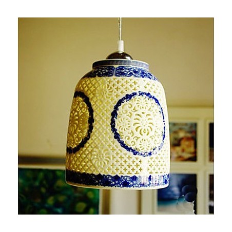 Retro Ceramic lamp lamp Stairs Blue Single Head Chandelier Creative