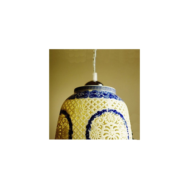Retro Ceramic lamp lamp Stairs Blue Single Head Chandelier Creative