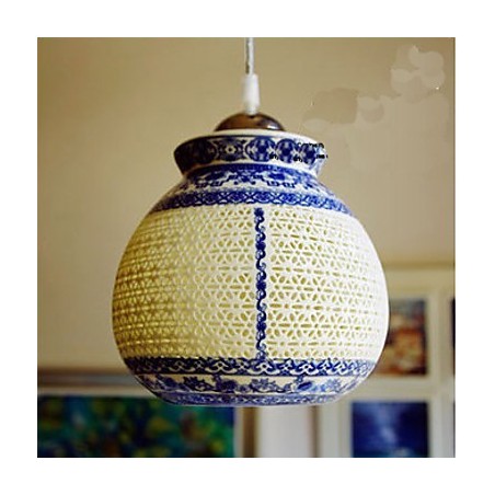 Retro Ceramic lamp lamp Stairs Blue Single Head Chandelier Creative