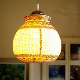 Retro Ceramic lamp lamp Stairs Blue Single Head Chandelier Creative