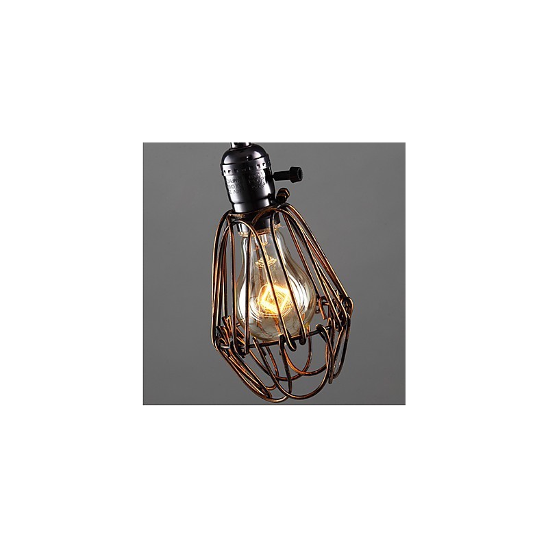 American Country Industrial Wind Lamp Retro Small Chandelier Iron Cage